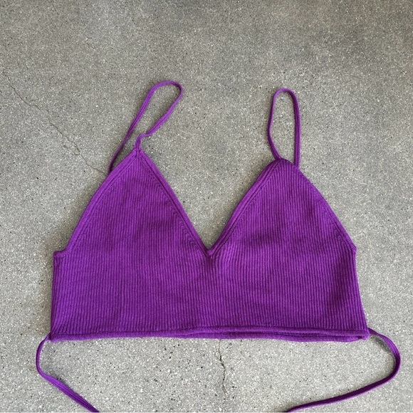 Purple Ribbed strappy tank - Picture 2 of 8